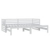 Uttrekkbar dagseng hvit heltre furu 2x(90x200) cm