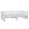 Uttrekkbar dagseng hvit heltre furu 2x(90x200) cm