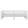 Uttrekkbar dagseng hvit heltre furu 2x(90x200) cm