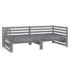Uttrekkbar dagseng grå heltre furu 2x(90x200) cm