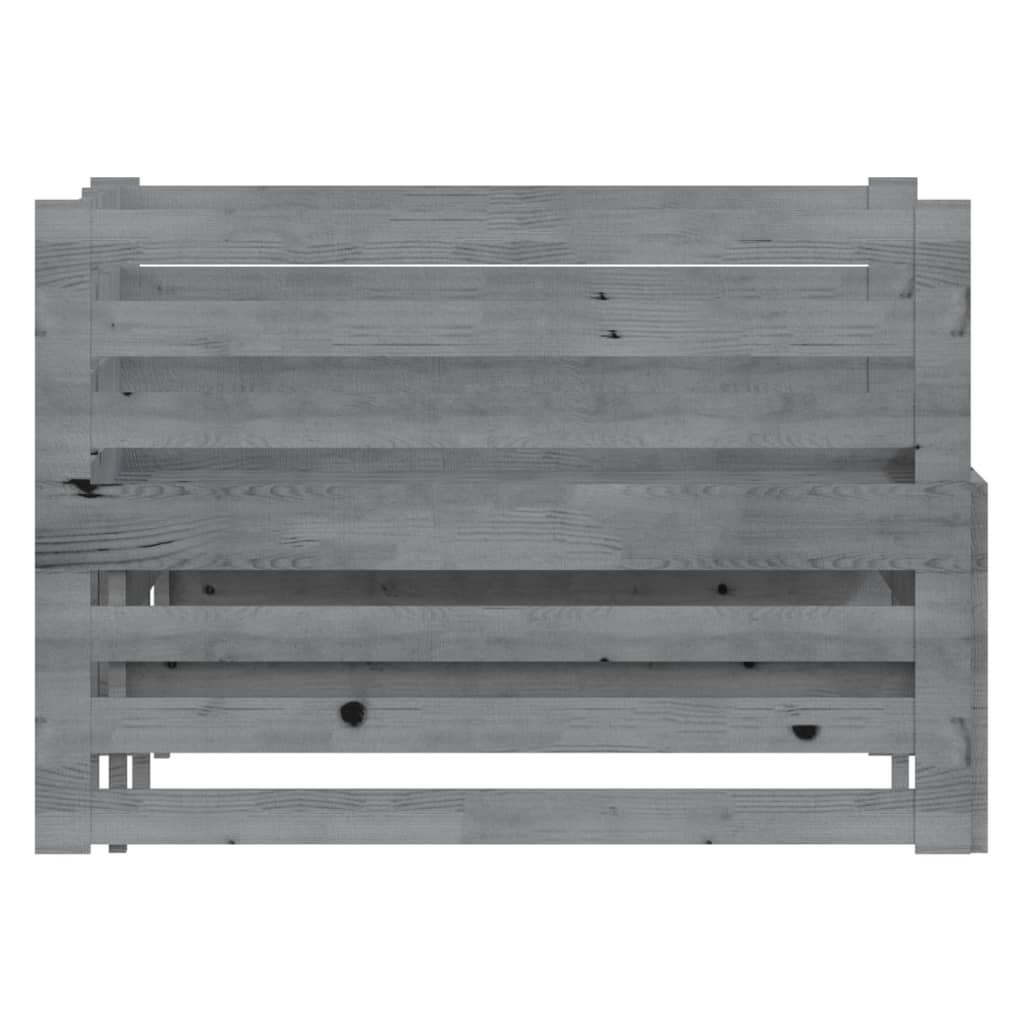 Uttrekkbar dagseng grå heltre furu 2x(90x200) cm