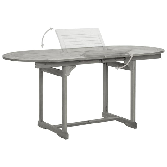 Utendørs spisebord (120-170)x80x75 cm heltre akasie