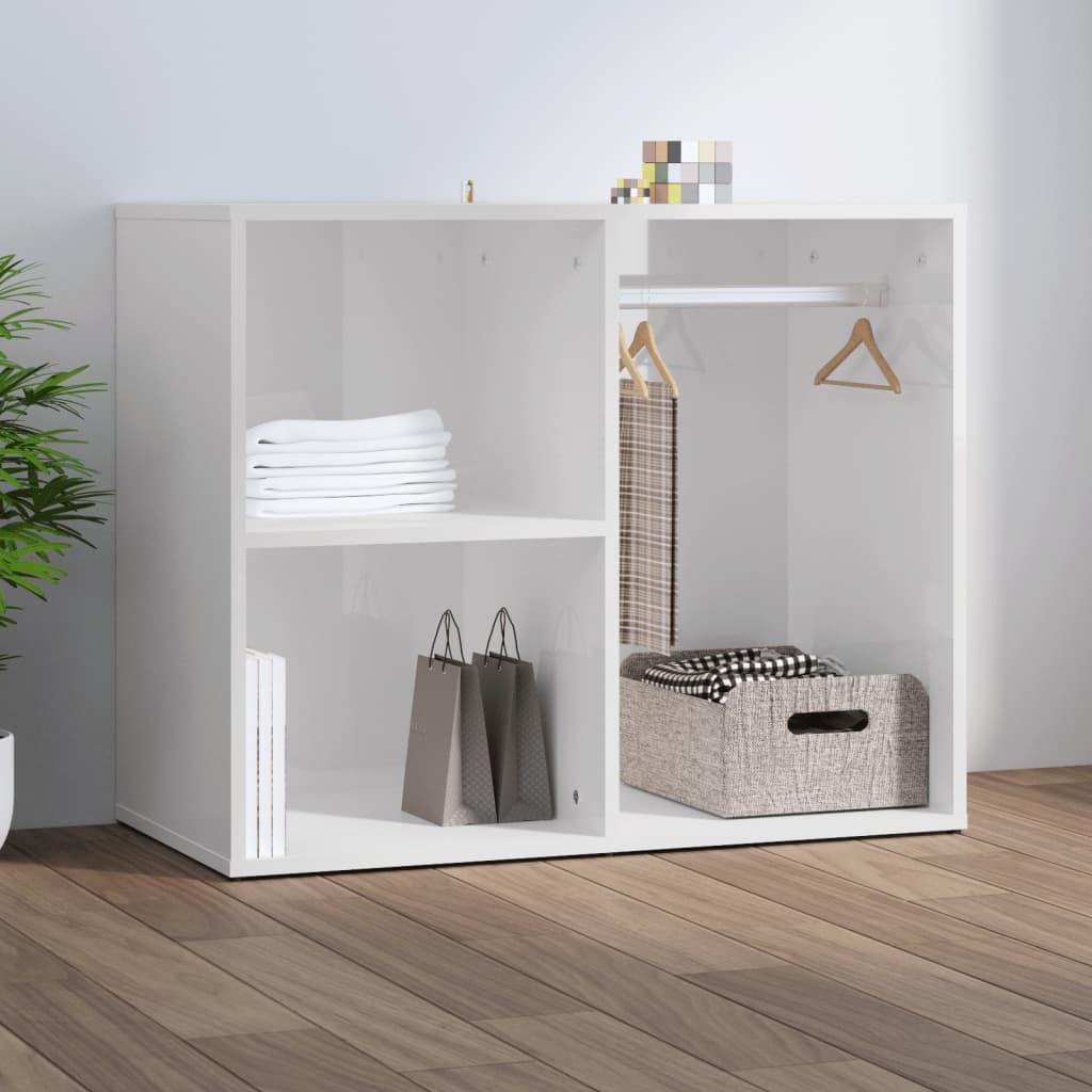 Sminkeskap høyglans hvit 80x40x65 cm konstruert tre