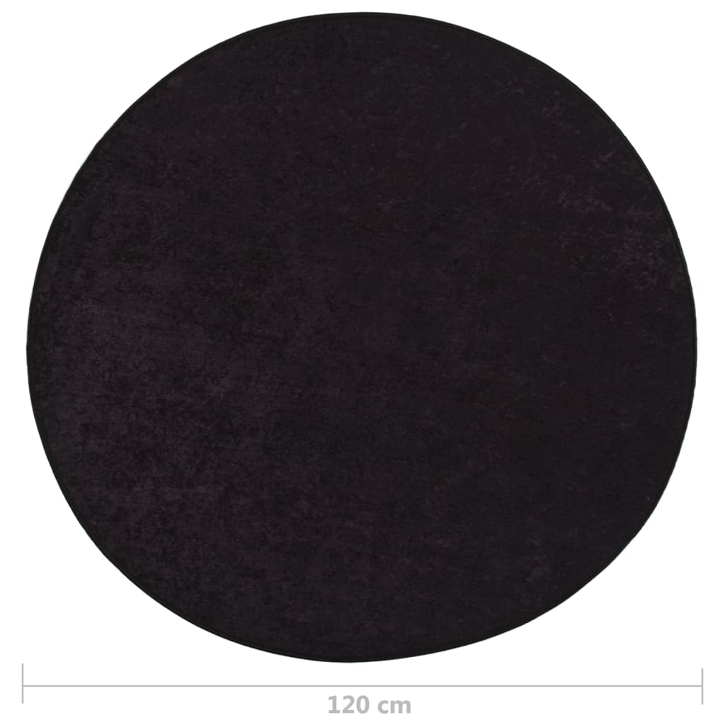 Vaskbart teppe φ120 cm antrasitt