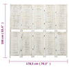 Romdeler 5 paneler antikk hvit 178,5x166 cm heltre