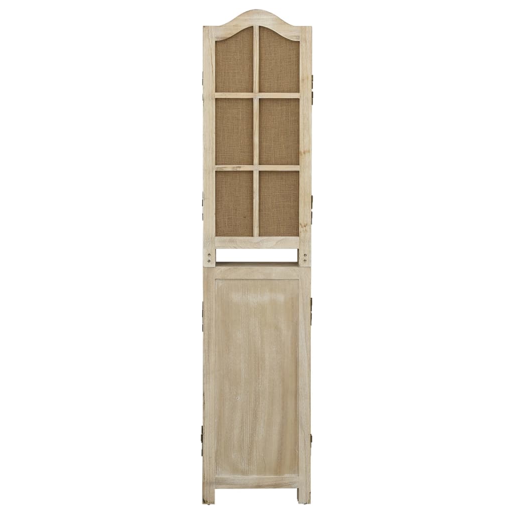 Romdeler med 4 paneler brun 140x165 cm stoff