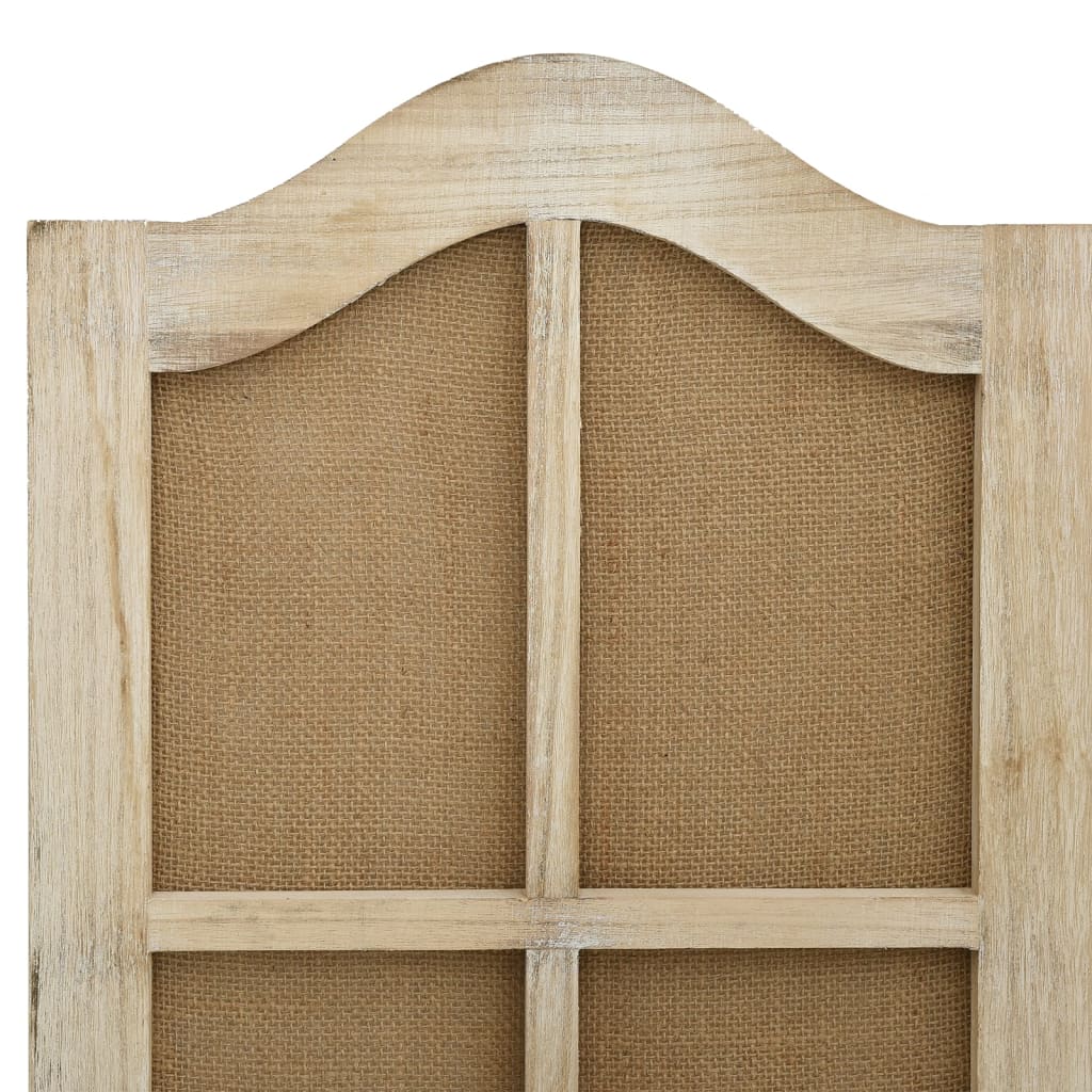 Romdeler med 4 paneler brun 140x165 cm stoff