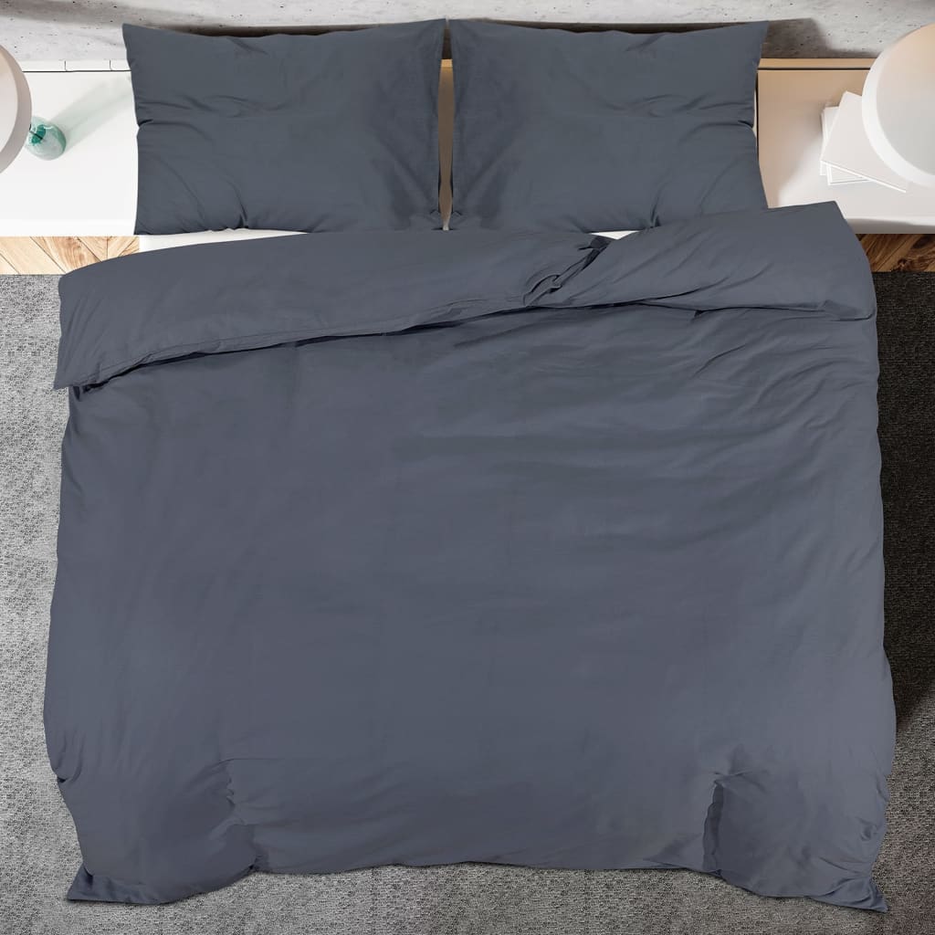 Sengesett antrasitt 225x220 cm lett mikrofiber