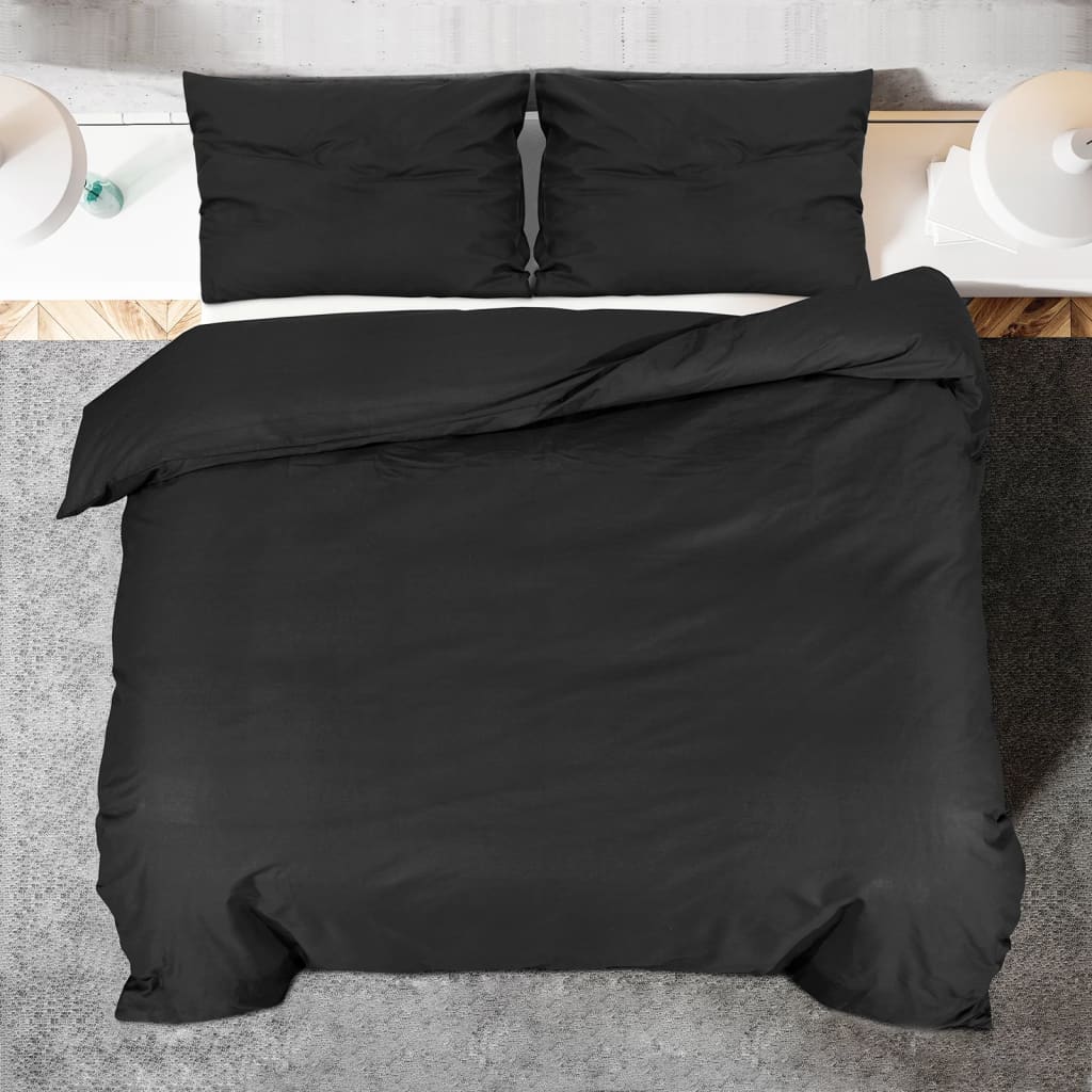Sengesett svart 155x220 cm bomull