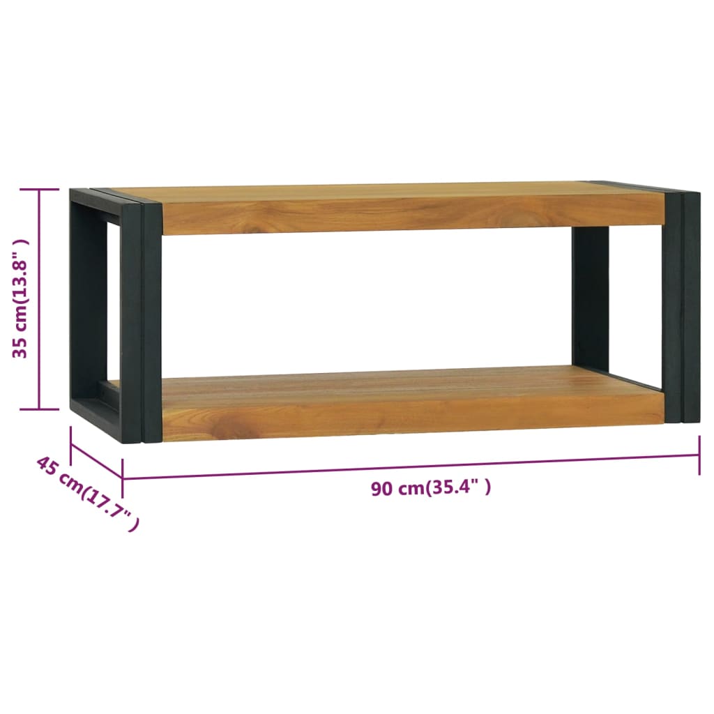 Baderomsskap 90x45x35 cm heltre teak