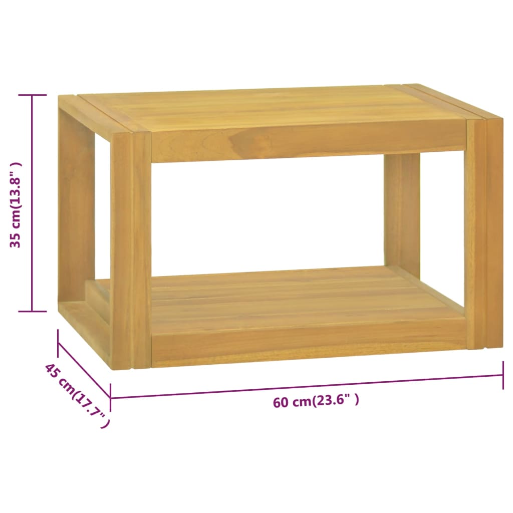 Veggmontert baderomsskap 60x45x35 cm heltre teak