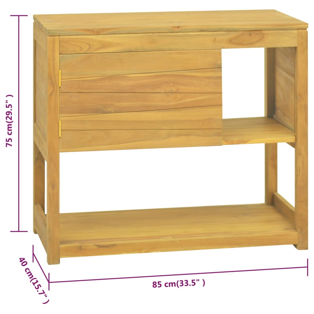 Baderomsskap 85x40x75 cm heltre teak