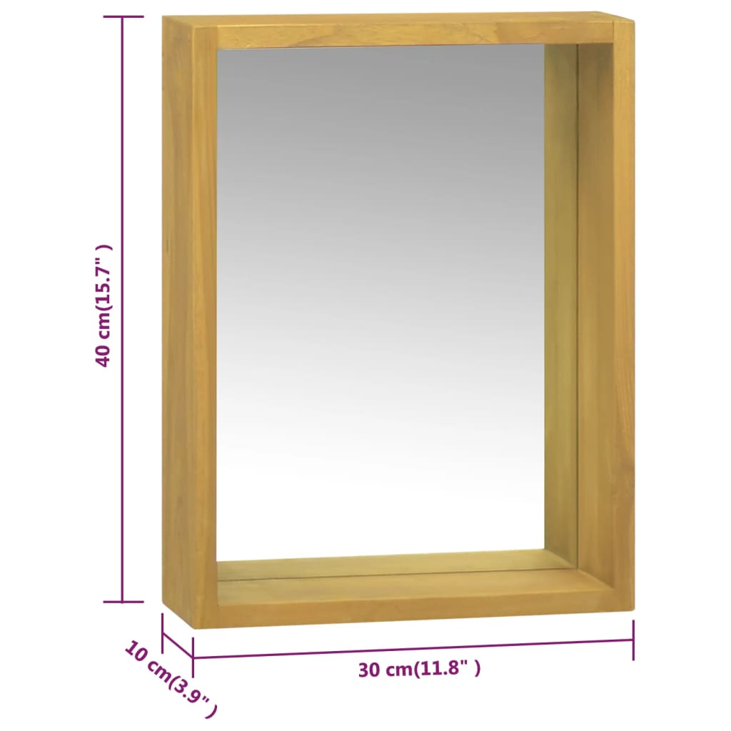 Speilskap 30x10x40 cm heltre teak