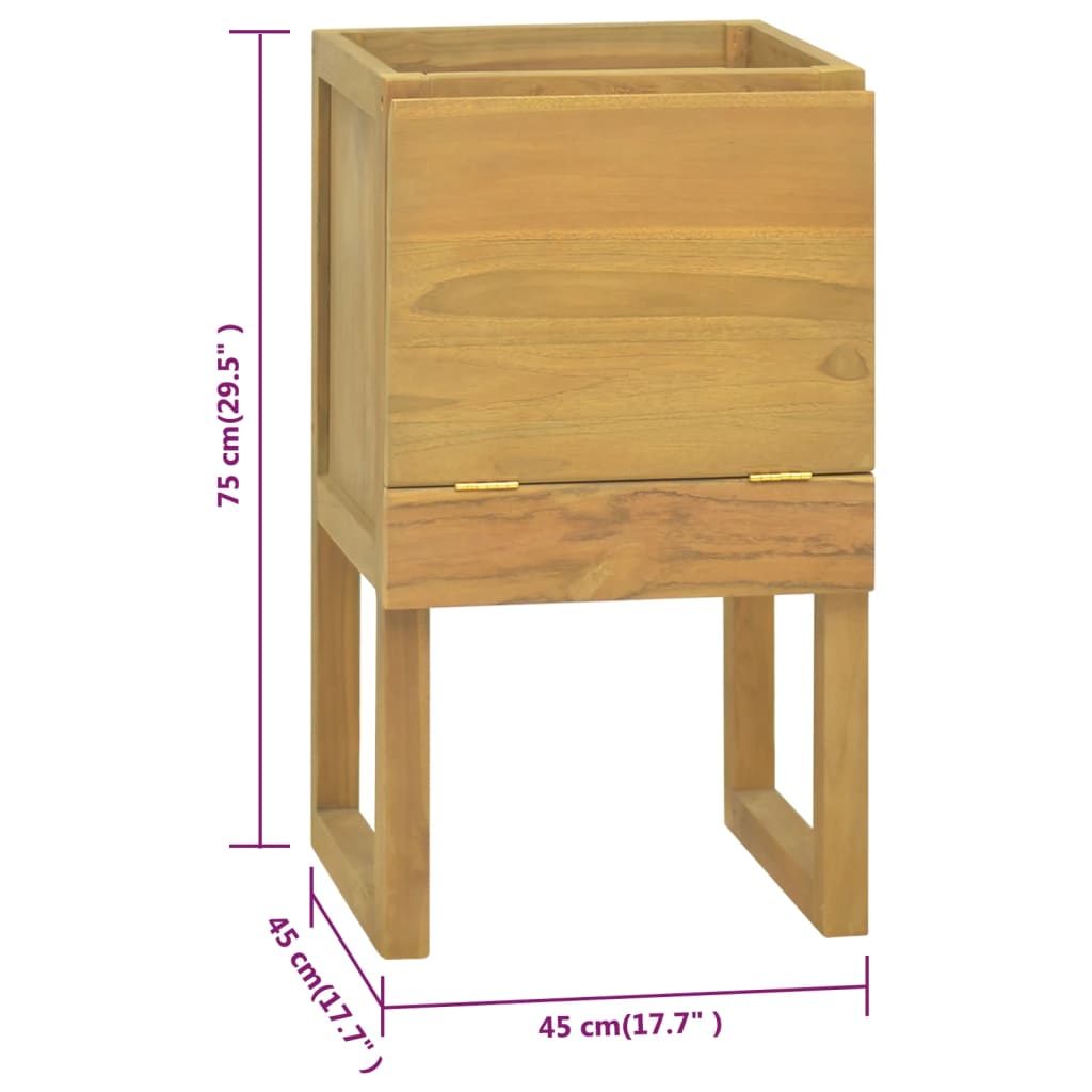 Baderomsskap 45x45x75 cm heltre teak