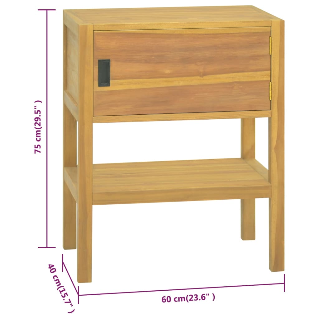 Baderomsskap 60x40x75 cm heltre teak