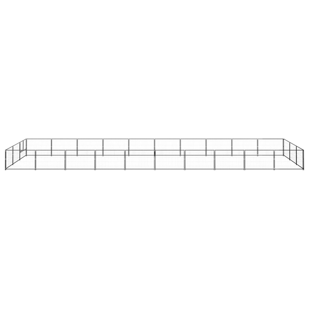 Hundegård svart 30 m² stål
