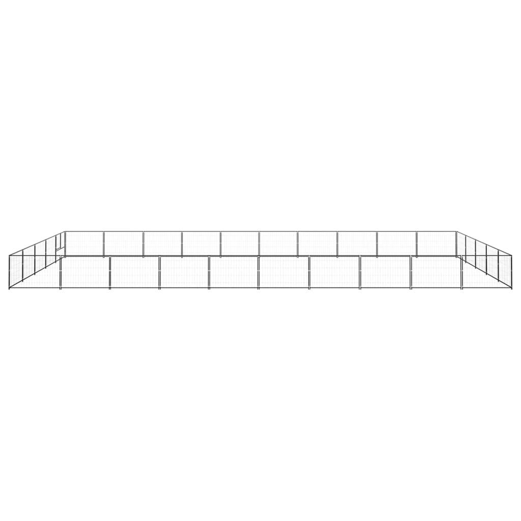 Hundegård svart 50 m² stål