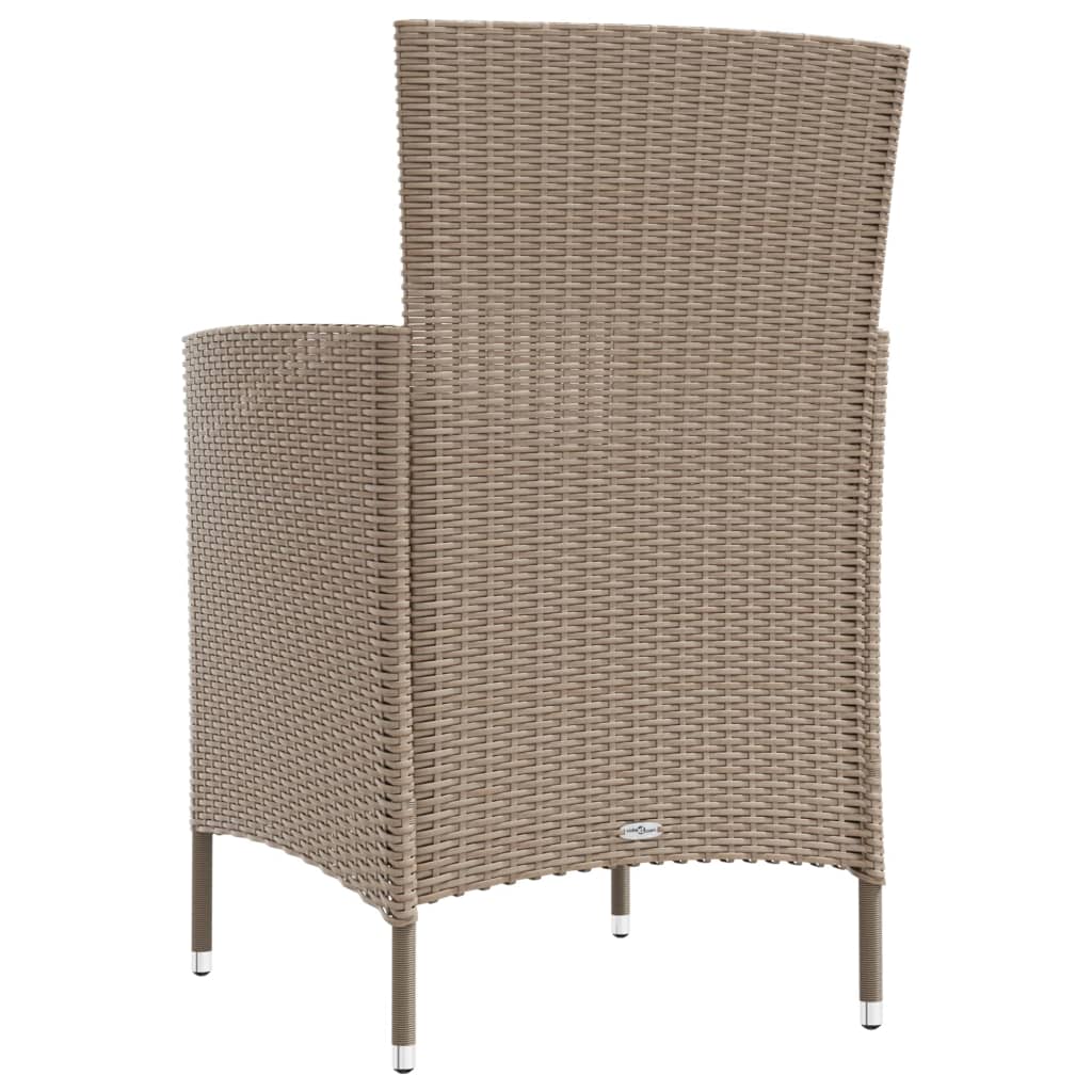 Hagestoler med puter 2 stk polyrotting beige