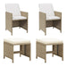 Hagestoler med krakker 2 stk polyrotting beige