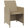 Hagestoler med krakker 2 stk polyrotting beige