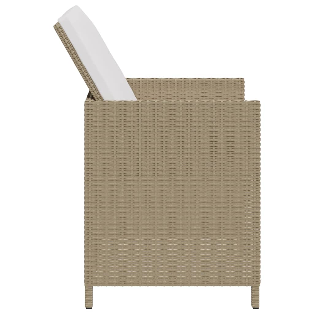 Hagestoler med krakker 2 stk polyrotting beige