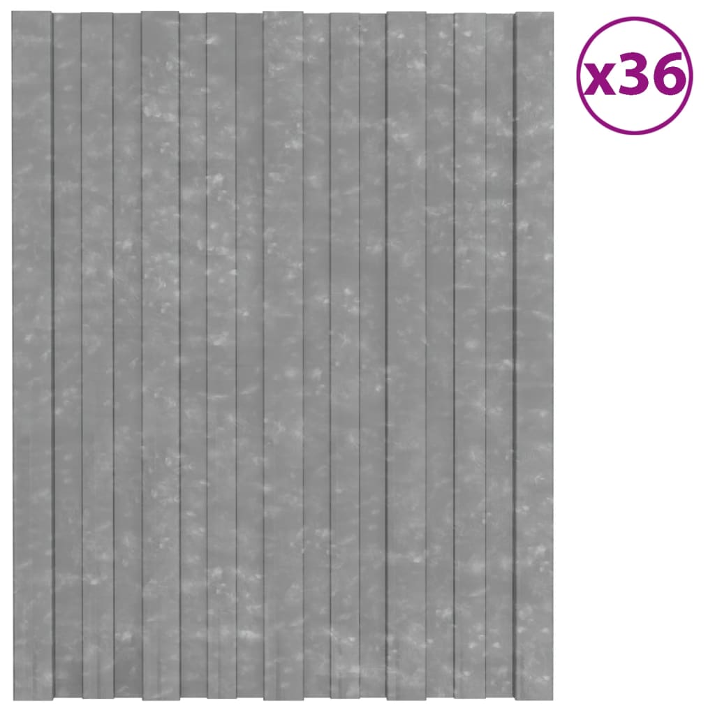 Takplater 36 stk sølv 60x45 cm galvanisert stål