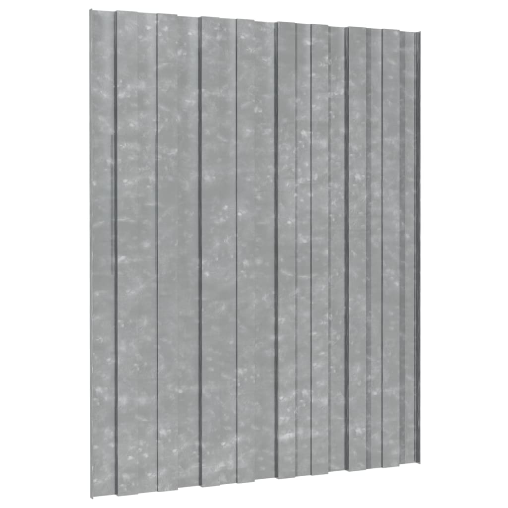 Takplater 36 stk sølv 60x45 cm galvanisert stål