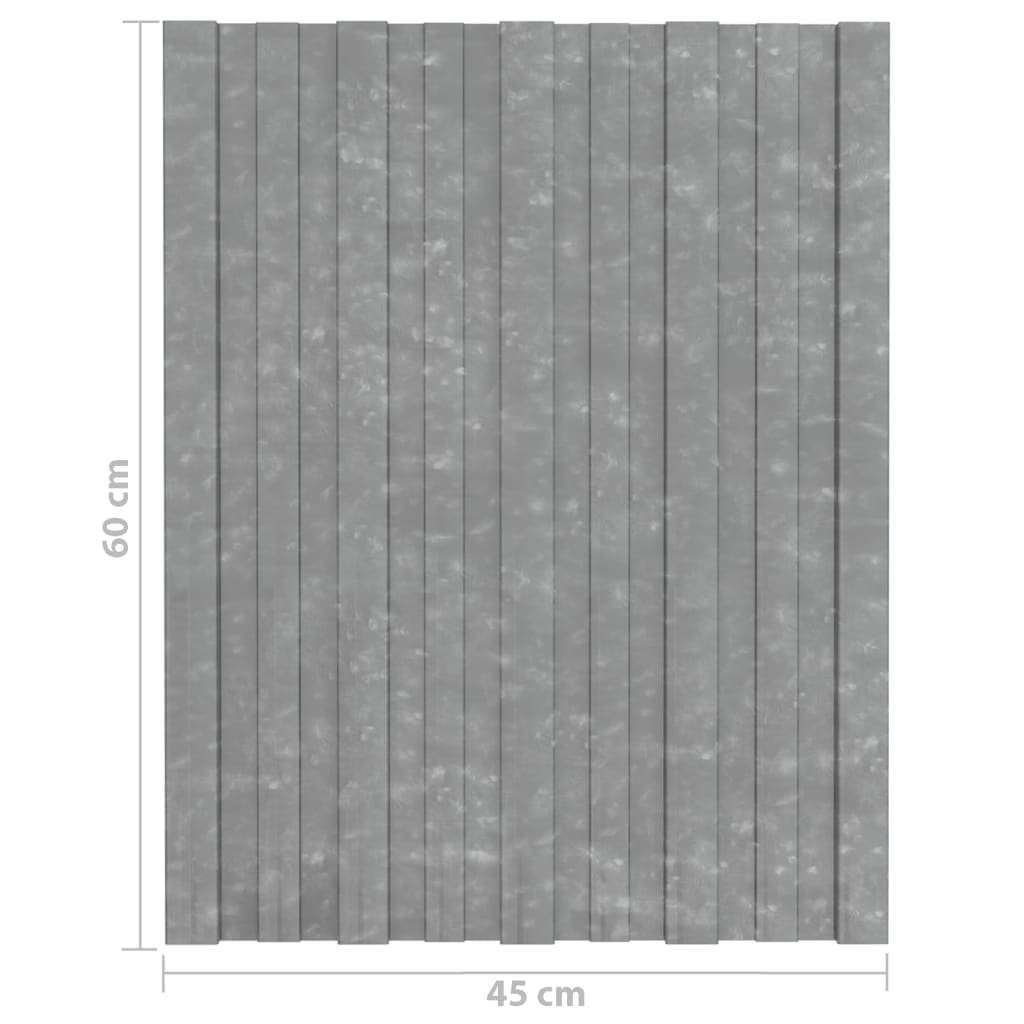 Takplater 36 stk sølv 60x45 cm galvanisert stål
