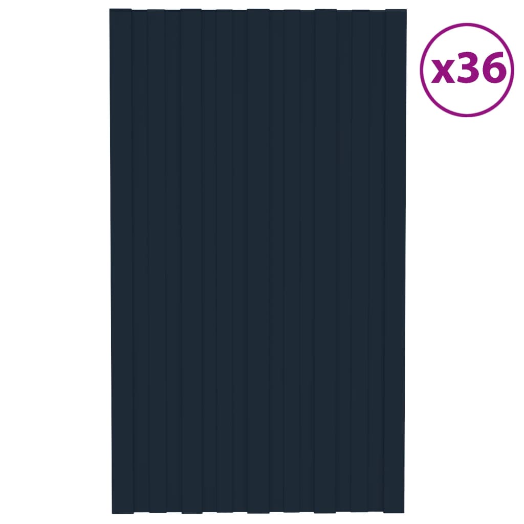 Takplater 36 stk antrasitt 80x45 cm galvanisert stål