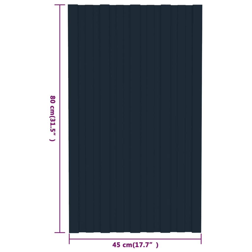 Takplater 36 stk antrasitt 80x45 cm galvanisert stål