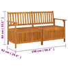Oppbevaringsbenk 148 cm heltre akasie