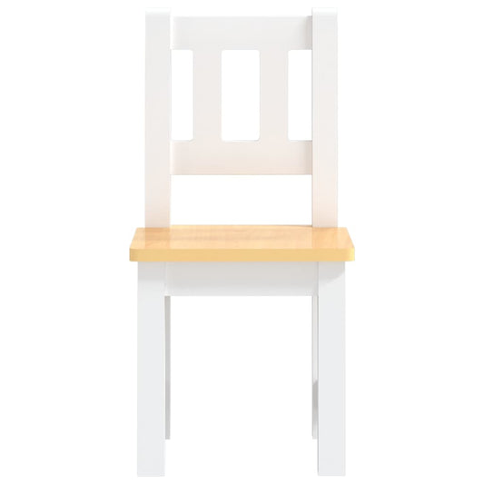 Bord- og stolsett for barn 3 deler hvit og beige MDF