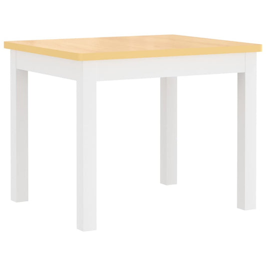 Bord- og stolsett for barn 3 deler hvit og beige MDF