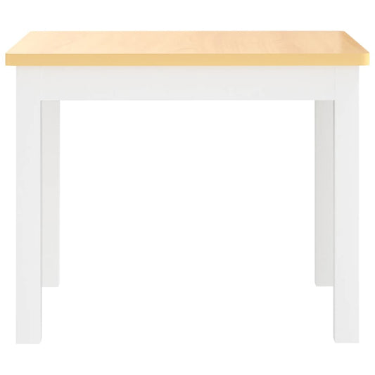 Bord- og stolsett for barn 3 deler hvit og beige MDF