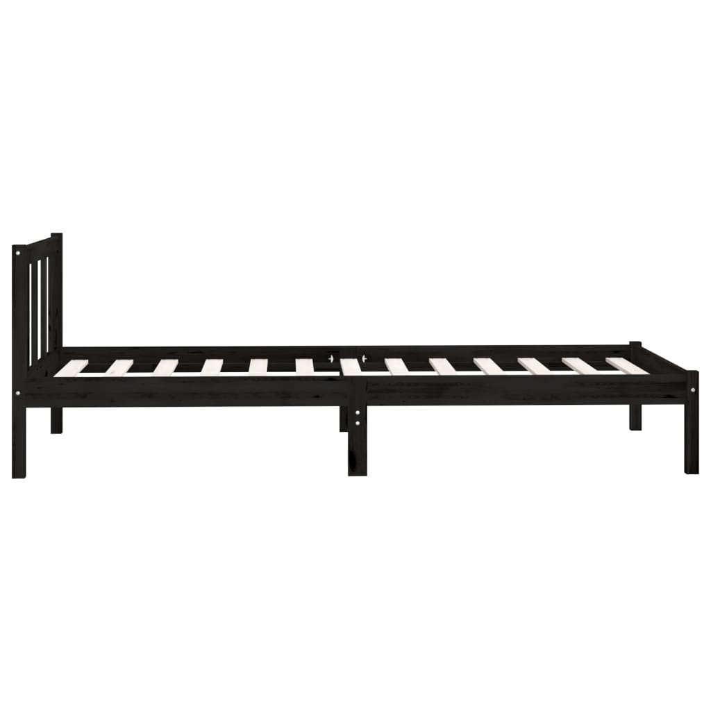 Sengeramme svart heltre furu 100x200 cm