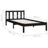 Sengeramme svart heltre furu 100x200 cm