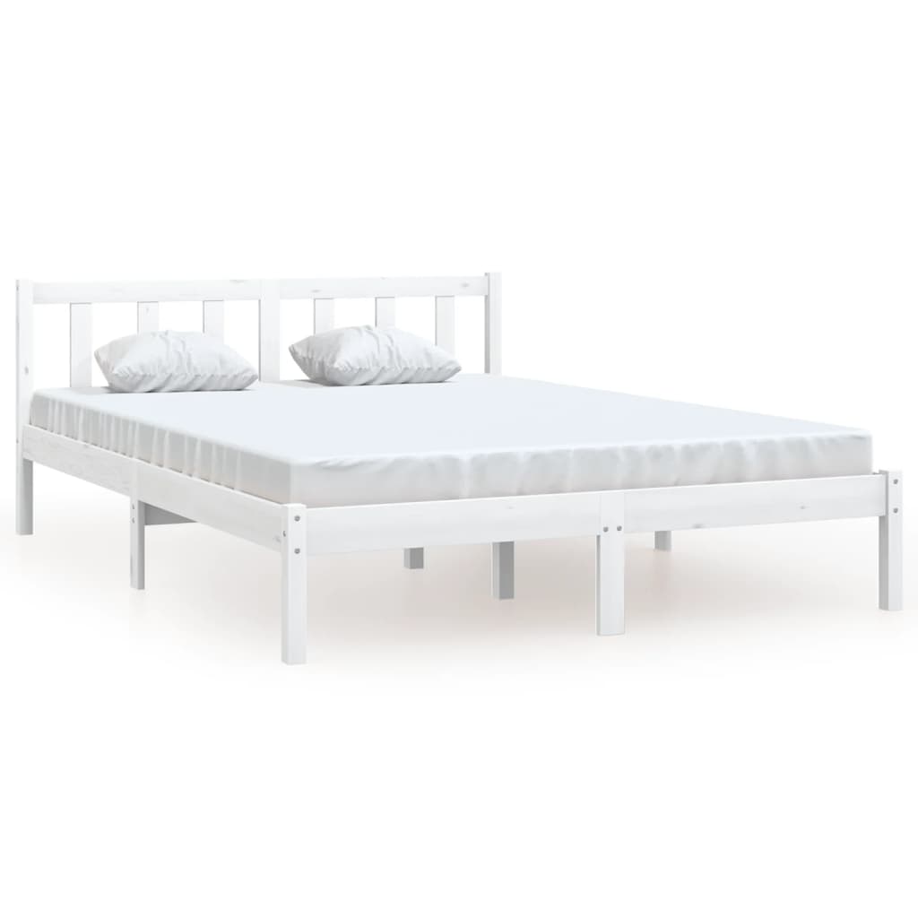 Sengeramme hvit heltre furu 140x200 cm