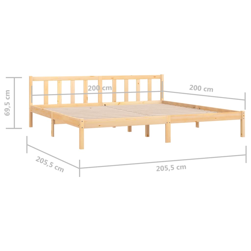 Sengeramme heltre furu 200x200 cm