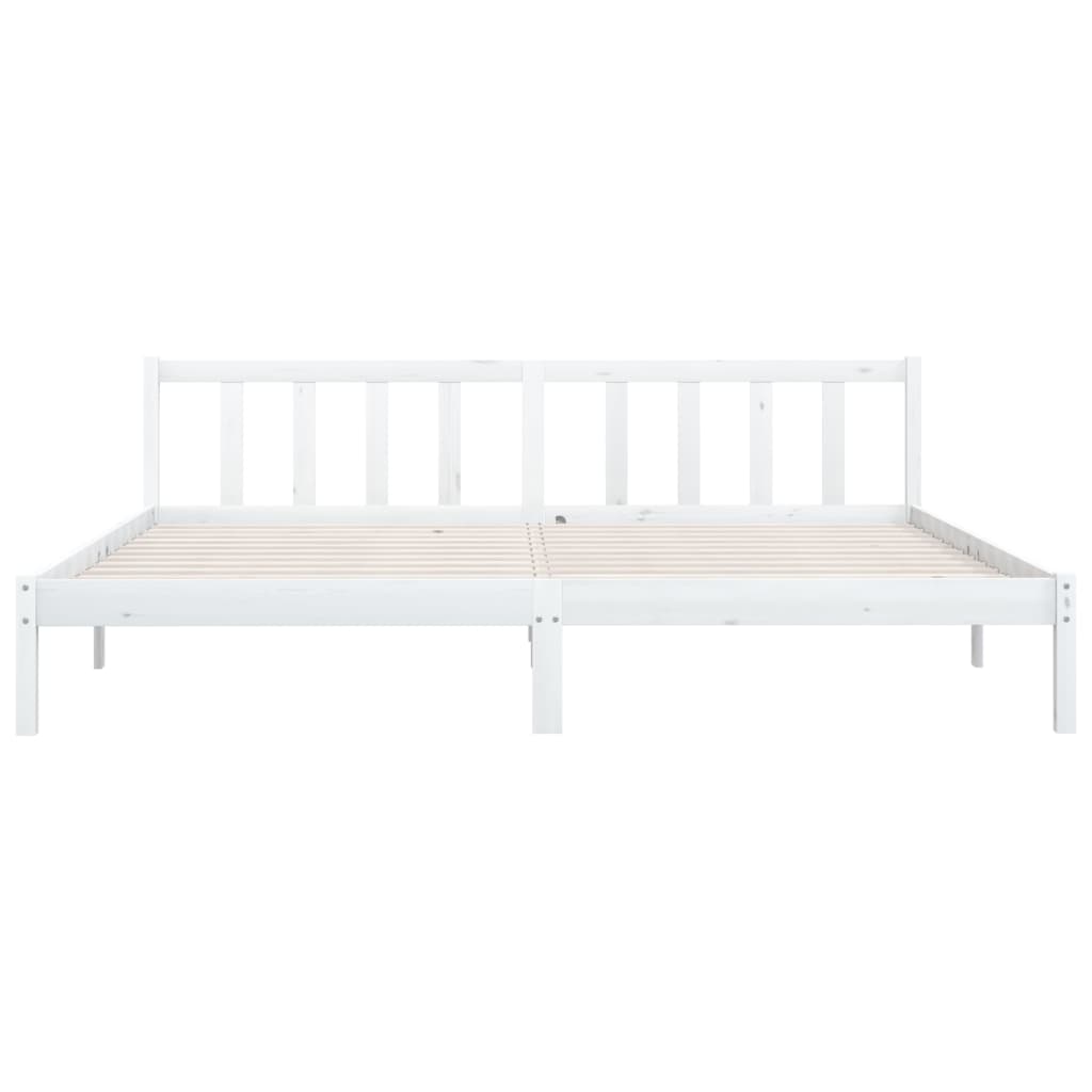Sengeramme hvit heltre furu 200x200 cm