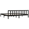 Sengeramme svart heltre furu 200x200 cm