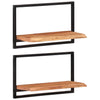 Vegghyller 2 stk 60x25x35 cm heltre akasie og stål
