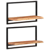 Vegghyller 2 stk 60x25x35 cm heltre akasie og stål