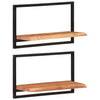 Vegghyller 2 stk 60x25x35 cm heltre akasie og stål