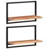 Vegghyller 2 stk 60x25x35 cm heltre akasie og stål