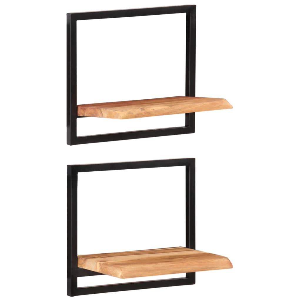 Vegghyller 2 stk 40x24x35 cm heltre akasie og stål