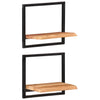 Vegghyller 2 stk 40x24x35 cm heltre akasie og stål