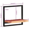 Vegghyller 2 stk 40x24x35 cm heltre akasie og stål