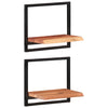 Vegghyller 2 stk 40x24x35 cm heltre akasie og stål
