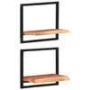 Vegghyller 2 stk 40x24x35 cm heltre akasie og stål