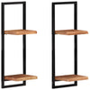 Vegghyller 2 stk 25x25x75 cm heltre akasie og stål